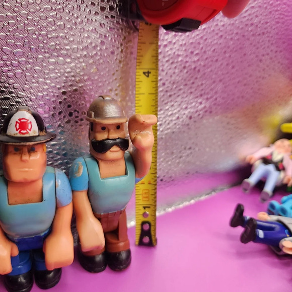 2 Vintage 70s Fisher Price Husky Helper Firemen Workers Figures Lot 3.5 Inch - Picture 2 of 3